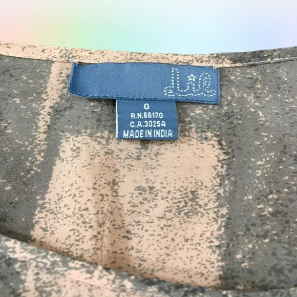 LIL Anthropology Sz 0 Silk Peach Gray Sleeveless tie Waist Tunic Shirt Dress - Picture 3 of 4